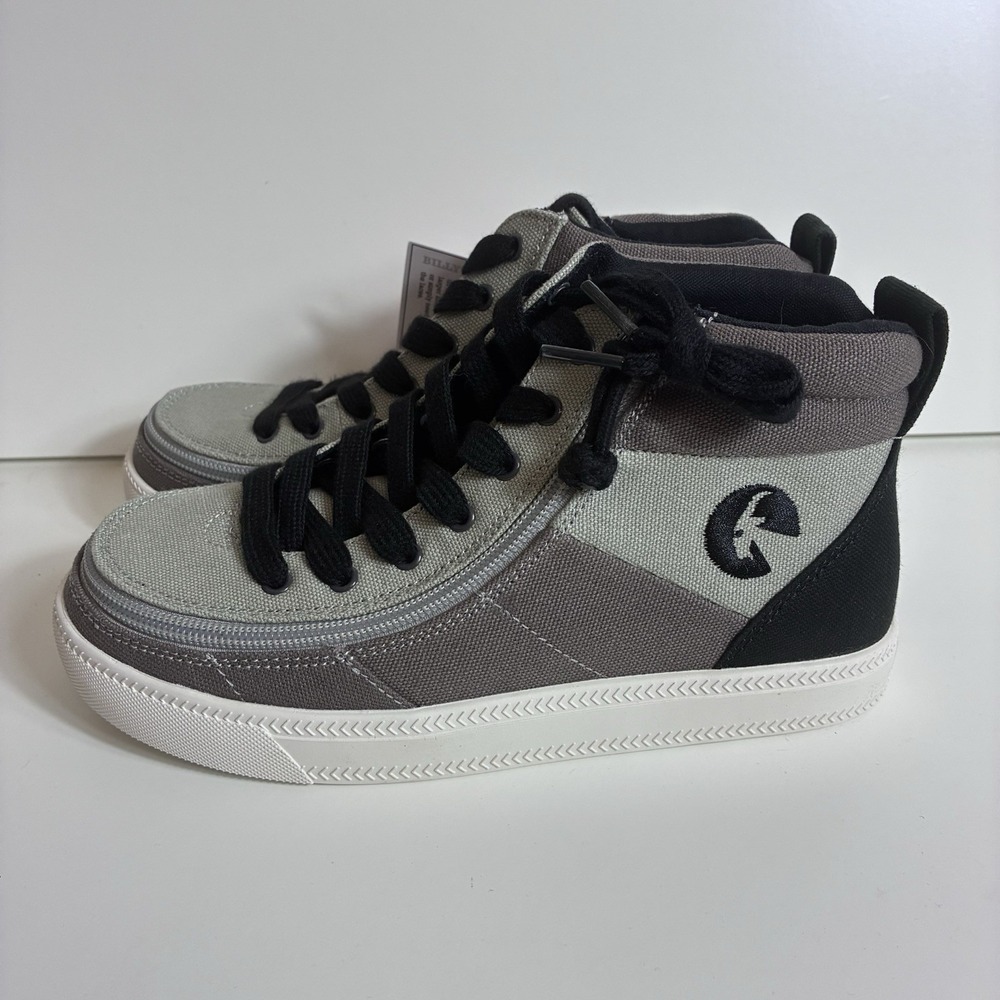 New Billy Kids 3M Shoes street High Top Zip Grey Adaptive Sneakers